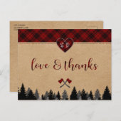 Carte Postale Mariage LumberJack et Jill Anniversaire Merci (Devant / Derrière)