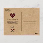 Carte Postale Mariage LumberJack et Jill Anniversaire Merci (Dos)