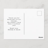 Carte Postale Mariage Lune de miel - Destination de script blanc (Dos)