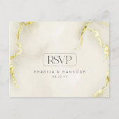 Carte Postale Mariage Luxueux Marbre Or Texture Mariage RSVP (Devant)