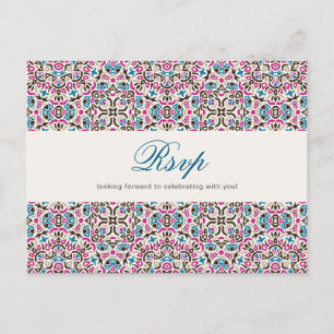 Carte Postale Mariage Mandala Géométrique en Treillis Marocain
