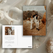 Carte postale Mariage manuscrit 2 photos Merci