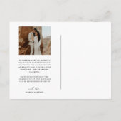 Carte postale Mariage manuscrit 2 photos Merci (Dos)