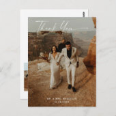 Carte Postale Mariage manuscrit Merci 2 photos (Devant / Derrière)