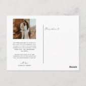 Carte Postale Mariage manuscrit Merci 2 photos (Dos)