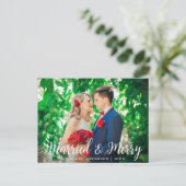 Carte Postale Mariage marié et joyeux photo Noël (Debout devant)