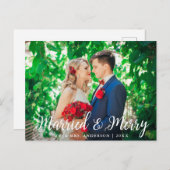 Carte Postale Mariage marié et joyeux photo Noël (Devant / Derrière)