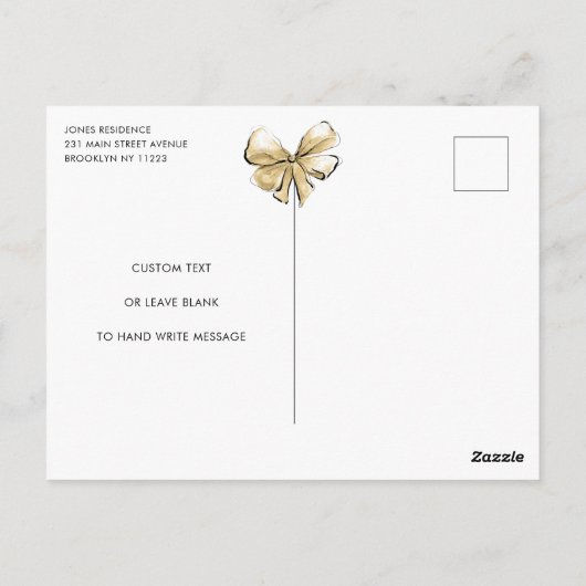 Carte Postale Mariage mariée robe robe nuptiale douche Invitatio (Dos)