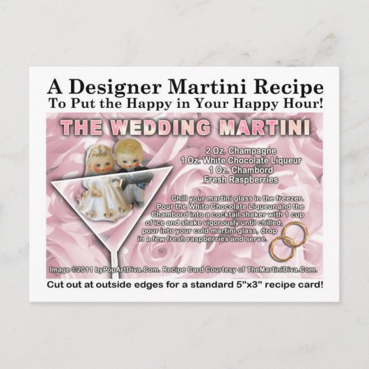 Carte postale mariage Martini Recette (Devant)