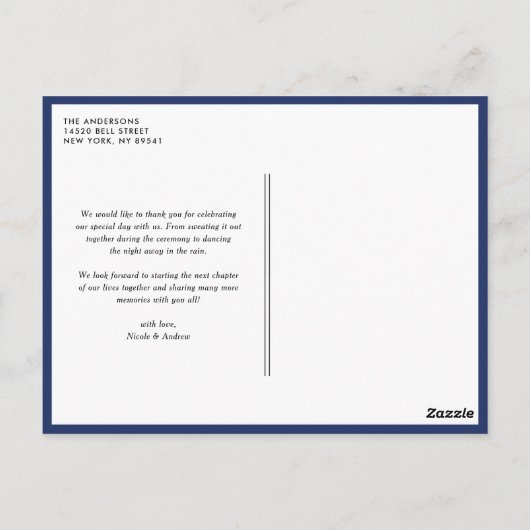 CARTE POSTALE MARIAGE MASON JARS BLEU & VERT MASON (Dos)