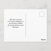 Carte postale mariage Merci (Dos)