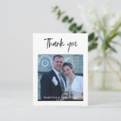 Carte postale mariage Merci (Debout devant)