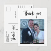 Carte postale mariage Merci (Devant / Derrière)