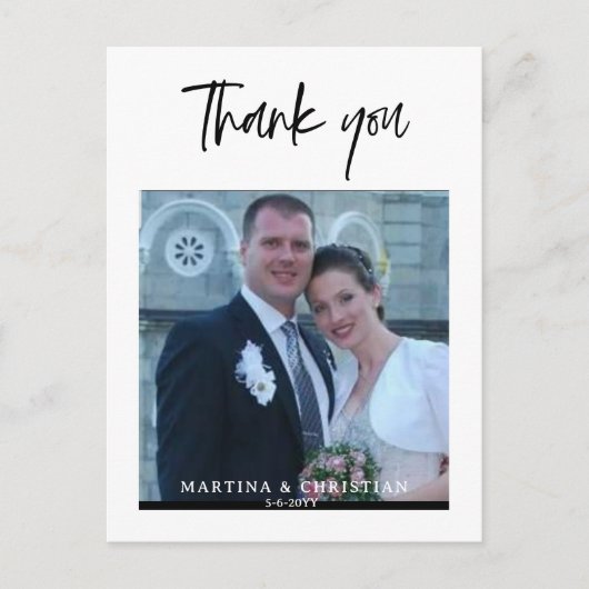 Carte postale mariage Merci (Devant)