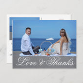 Carte postale mariage Merci (Devant / Derrière)