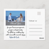 Carte postale mariage Merci (Dos)