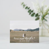 Carte postale mariage Merci (Debout devant)
