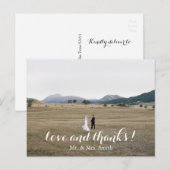 Carte postale mariage Merci (Devant / Derrière)
