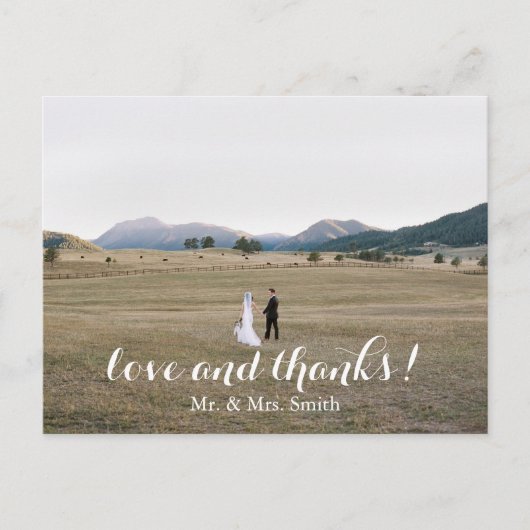 Carte postale mariage Merci (Devant)