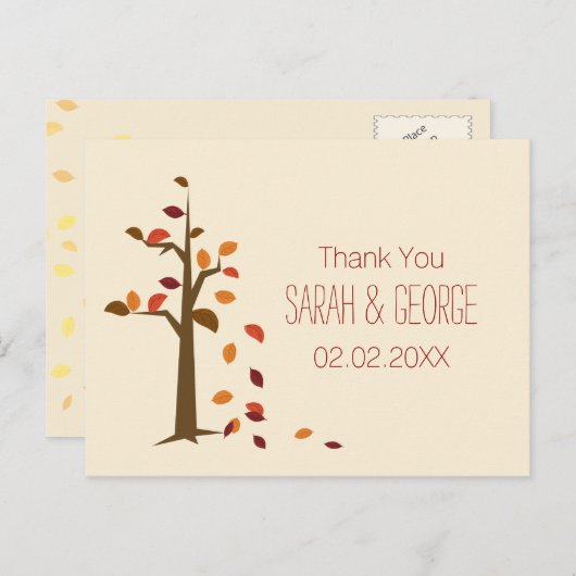 Carte Postale mariage Merci (Devant / Derrière)