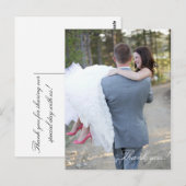 Carte postale mariage Merci (Devant / Derrière)