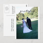 Carte postale mariage Merci (Devant / Derrière)