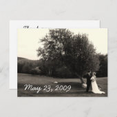 Carte postale mariage Merci (Devant / Derrière)