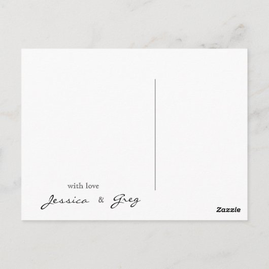 Carte postale mariage Merci (Dos)