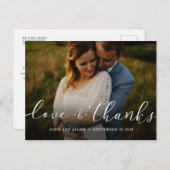 Carte postale mariage Merci (Devant / Derrière)