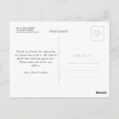 Carte postale mariage Merci (Dos)