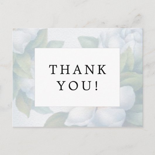 Carte Postale Mariage Merci argent blanc Dogwood fleurs (Devant)