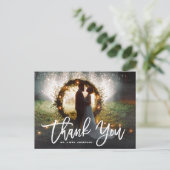 Carte Postale Mariage Merci de  de script de calgraphie de pince (Debout devant)