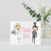 Carte postale Mariage Merci de mariée et de mariée (Debout devant)