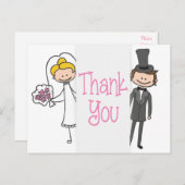 Carte postale Mariage Merci de mariée et de mariée (Devant / Derrière)