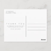 Carte postale Mariage Merci de script (Dos)