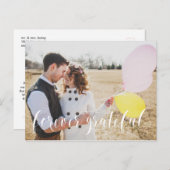 Carte postale Mariage Merci de script (Devant / Derrière)