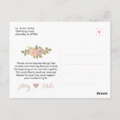 Carte postale Mariage Merci de script (Dos)