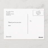 CARTE POSTALE MARIAGE MERCI DE SCRIPT DE GESTION (Dos)