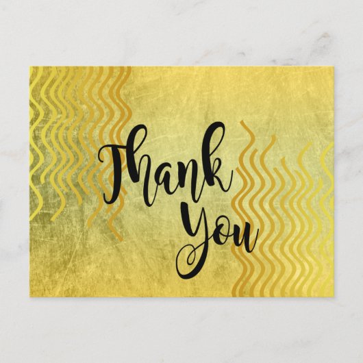 Carte Postale Mariage Merci des courbes or (Devant)