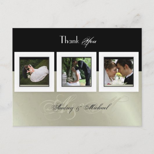 Carte Postale MARIAGE MERCI do-it-yourself COULEUR/ 3 IMAGES (Devant)