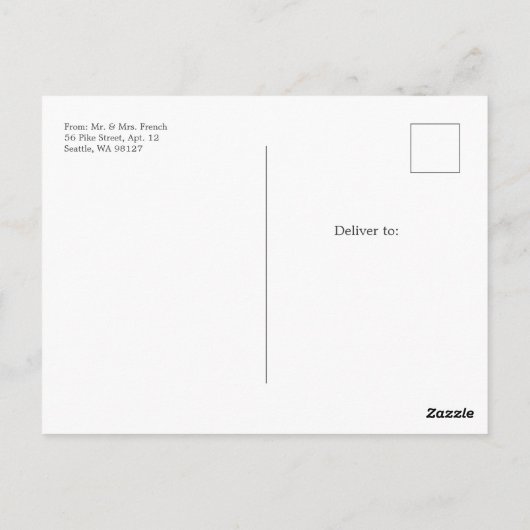 Carte postale Mariage Merci doux (Dos)