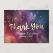 Carte Postale Mariage Merci Galaxy Star Nebula Constellation (Devant)