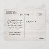 Carte Postale Mariage Merci Lace Tournesol Rustique Bois clair (Dos)