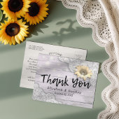Carte Postale Mariage Merci Lace Tournesol Rustique Bois clair