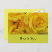 Carte Postale mariage merci les fleurs de rose jaune (Devant / Derrière)