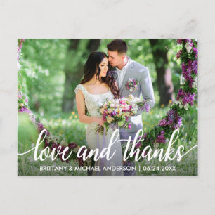 Carte Postale Mariage Merci Love and Thanks Photo