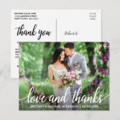 Carte Postale Mariage Merci Love and Thanks Photo (Devant / Derrière)