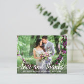 Carte Postale Mariage Merci Love and Thanks Photo (Debout devant)