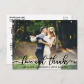 Carte Postale Mariage Merci Love and Thanks Photo (Devant / Derrière)