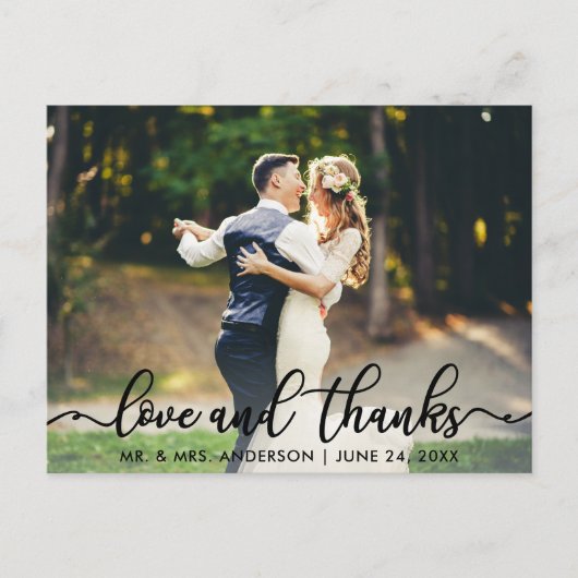 Carte Postale Mariage Merci Love and Thanks Photo (Devant)